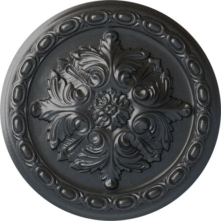 Ekena Millwork Acanthus Ceiling Medallion, Hand-Painted Pewter, 11 3/8"OD x 2"P CM11ACPES